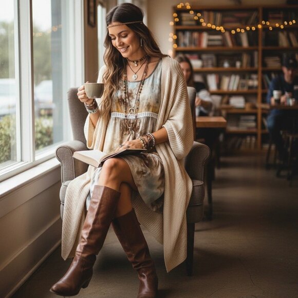 NWT Boho Tie-Dye Mini Slip Dress Tunic  • Coastal Grandmother Hippie Festival - Picture 6 of 14